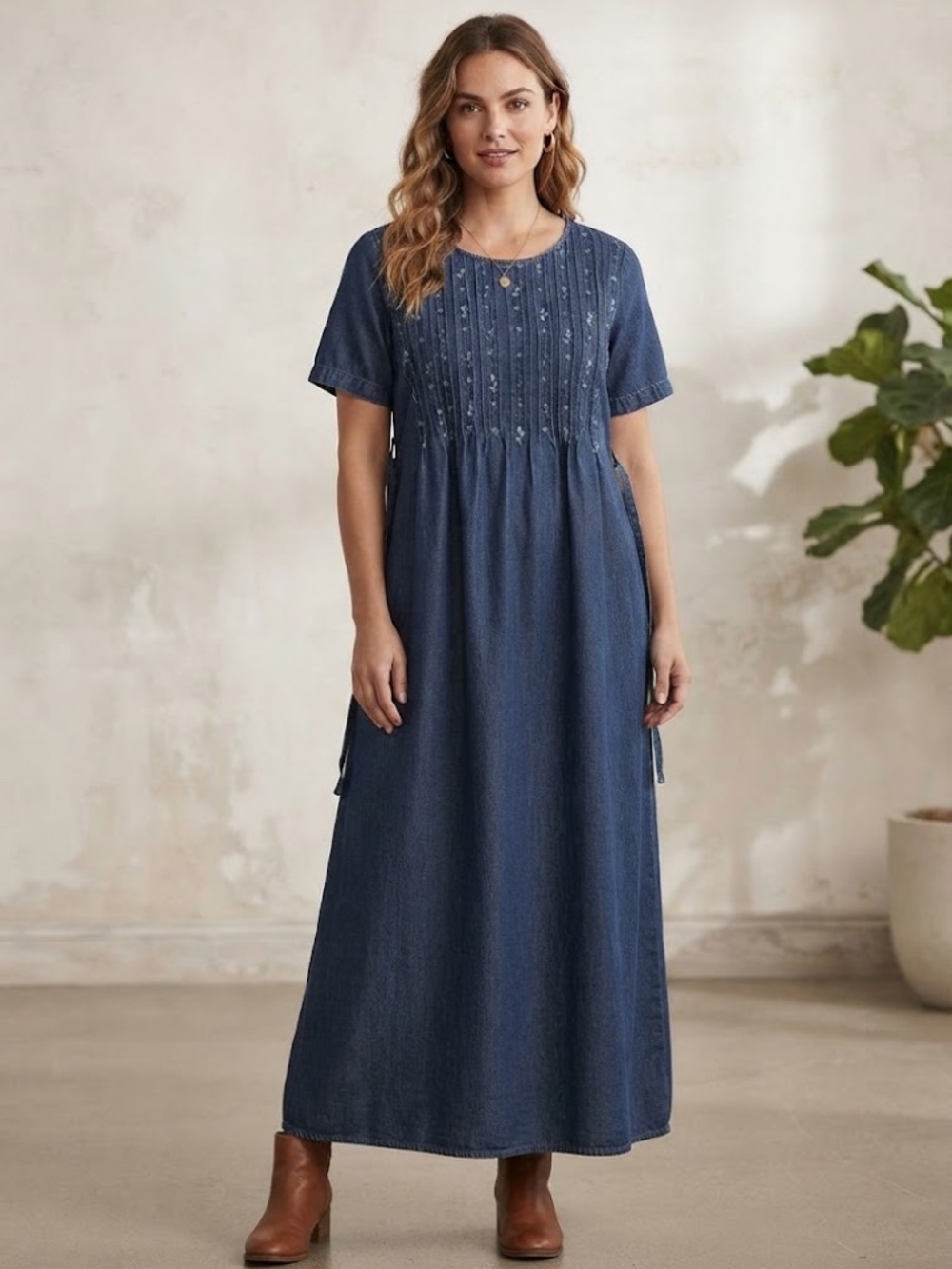 Bellessa Denim Maxi Dress Size XL